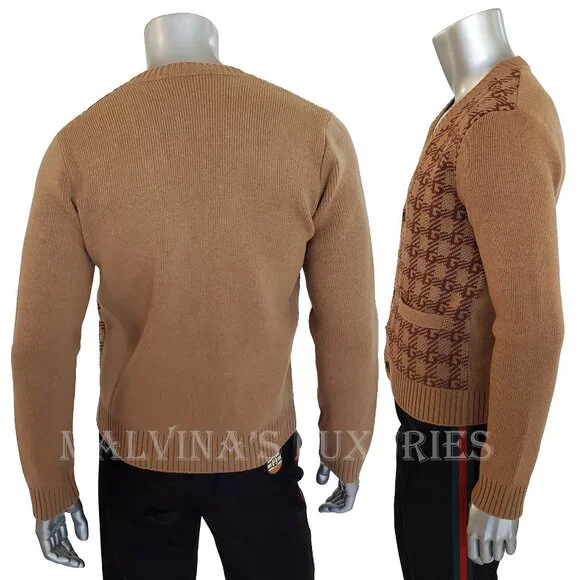 GUCCI MENS SWEATER Ha Ha Ha Harry Styles SQUARE G LOGO CARDIGAN sz S / SMALL - Picture 4 of 15